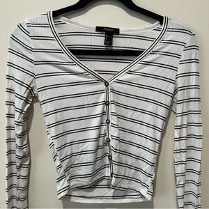 Cropped Striped Long Sleeve